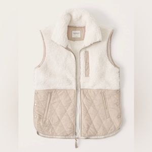Abercrombie & Fitch Sherpa Snap Vest